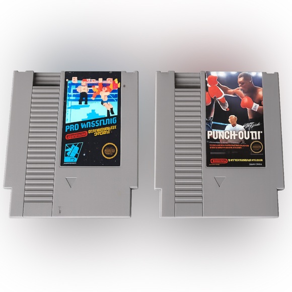 Nintendo Other - Nintendo NES Game Lot of 2 Punch-Out!! & Pro Wrestling Tested. ORIGINAL
